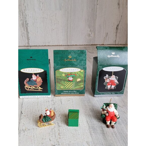 Hallmark miniature Santa variety gift box like Coke ornament Xmas set - Picture 5 of 5
